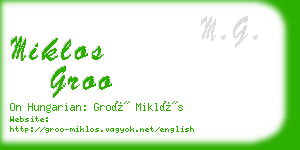 miklos groo business card